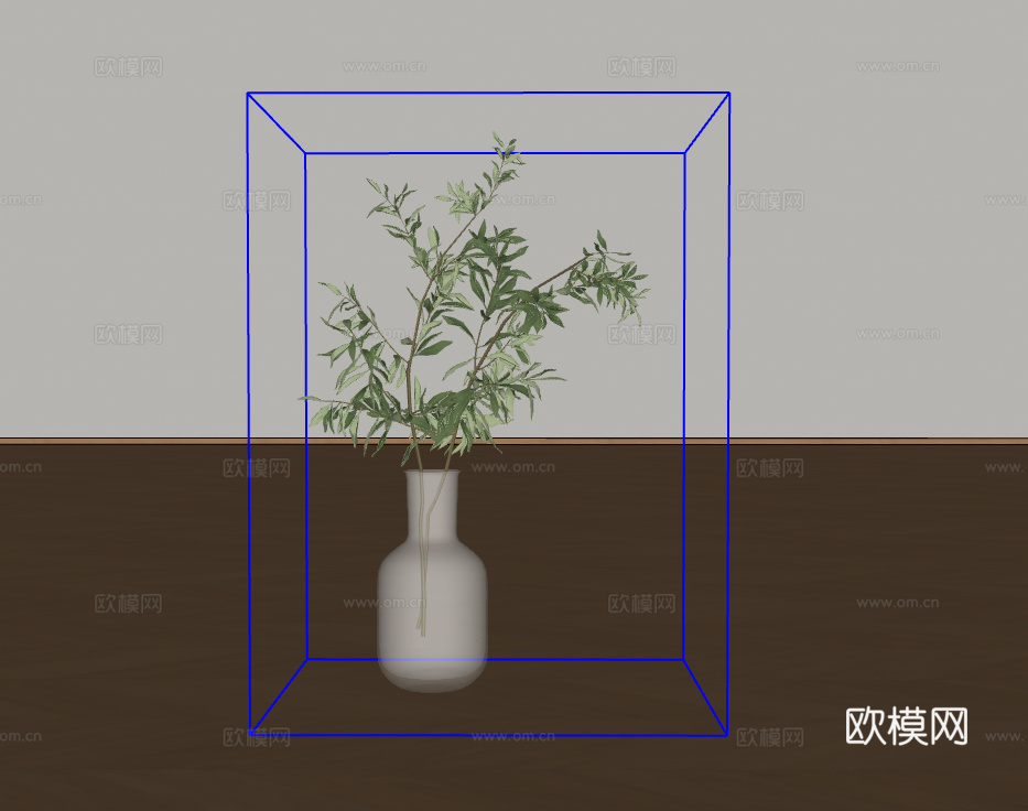 花瓶绿植su模型