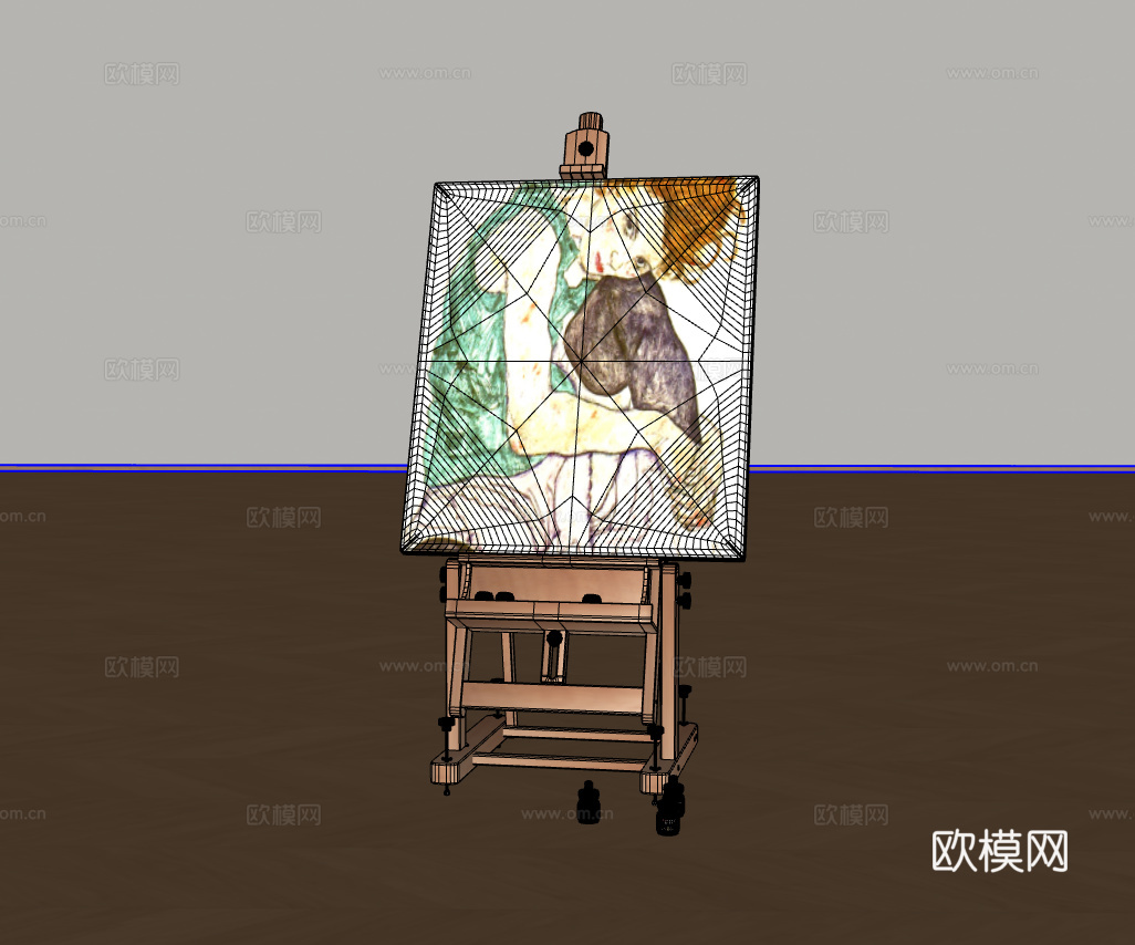 画架画具su模型