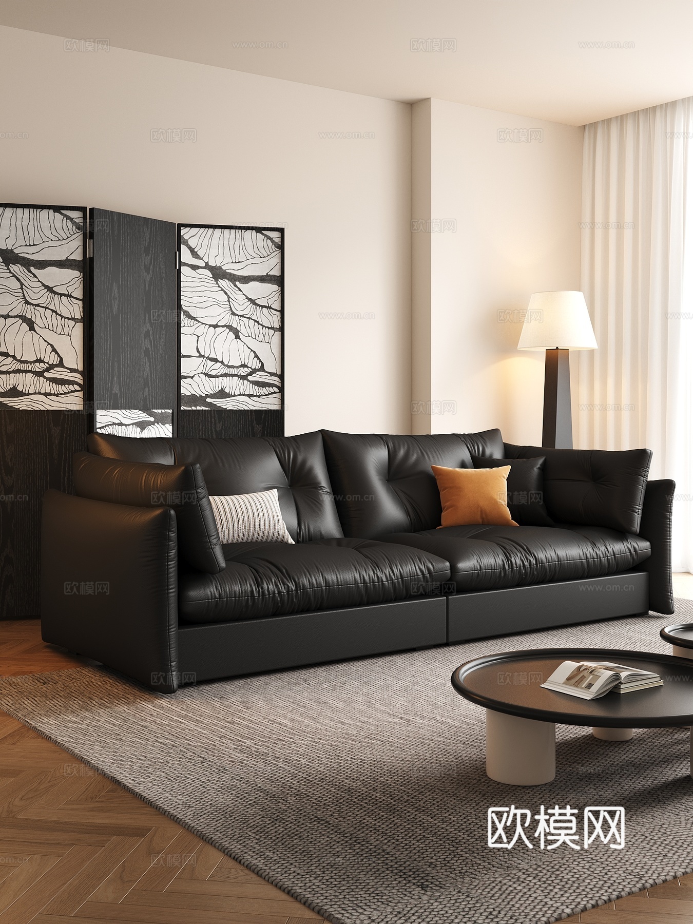 现代多人沙发3d模型下载