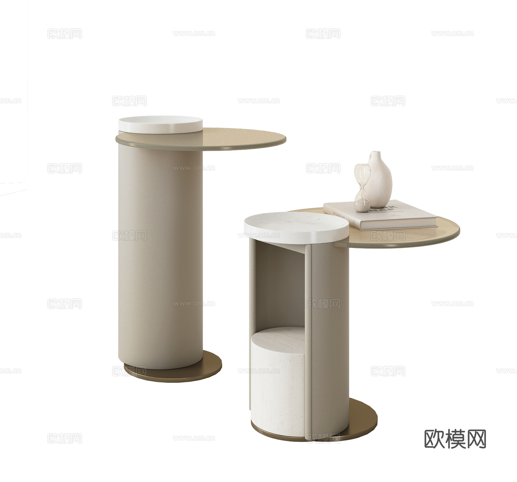 现代茶几组合 边几 角几 几类 圆几su模型