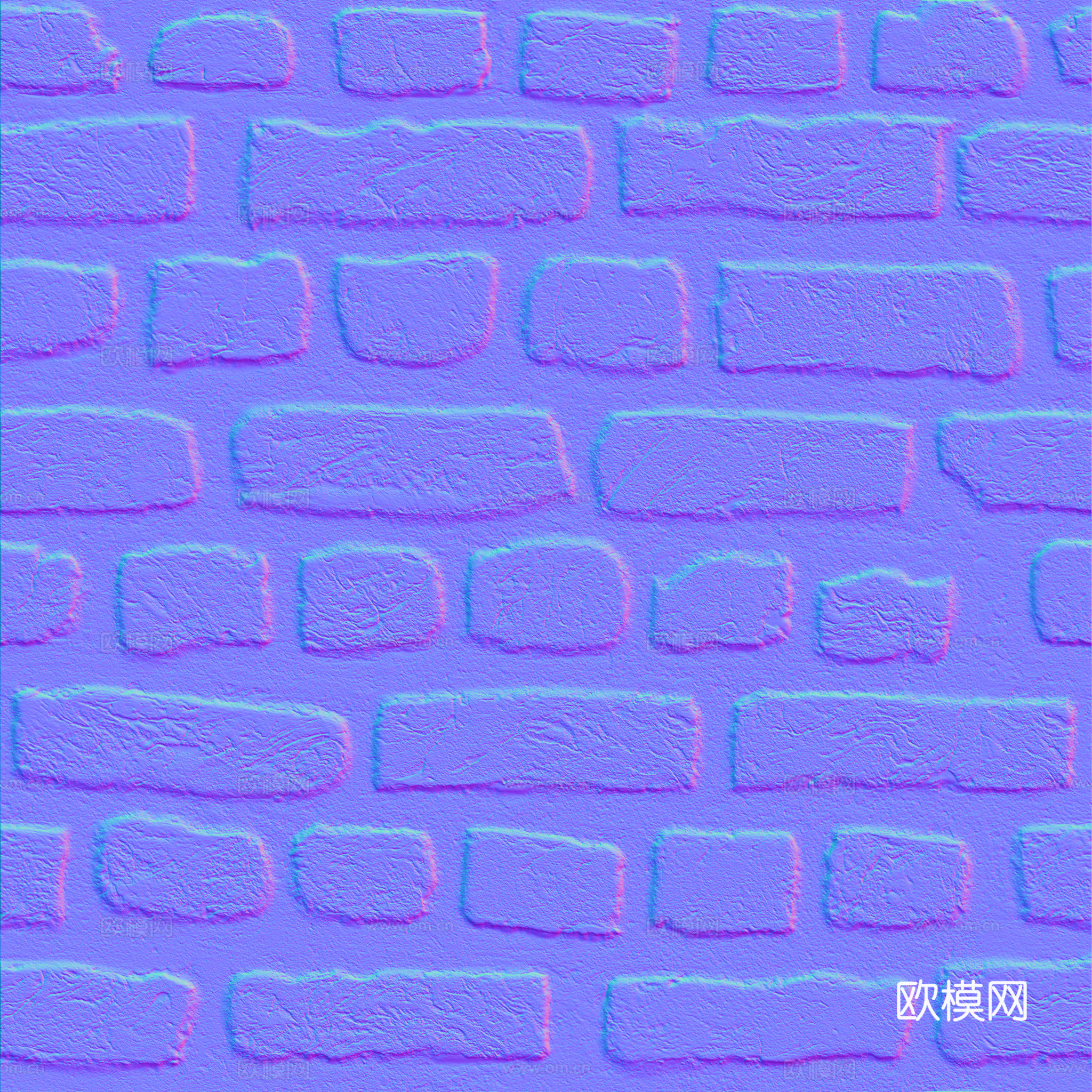 无缝地砖水泥砖铺路砖户外砖 PBR材质贴图 2k