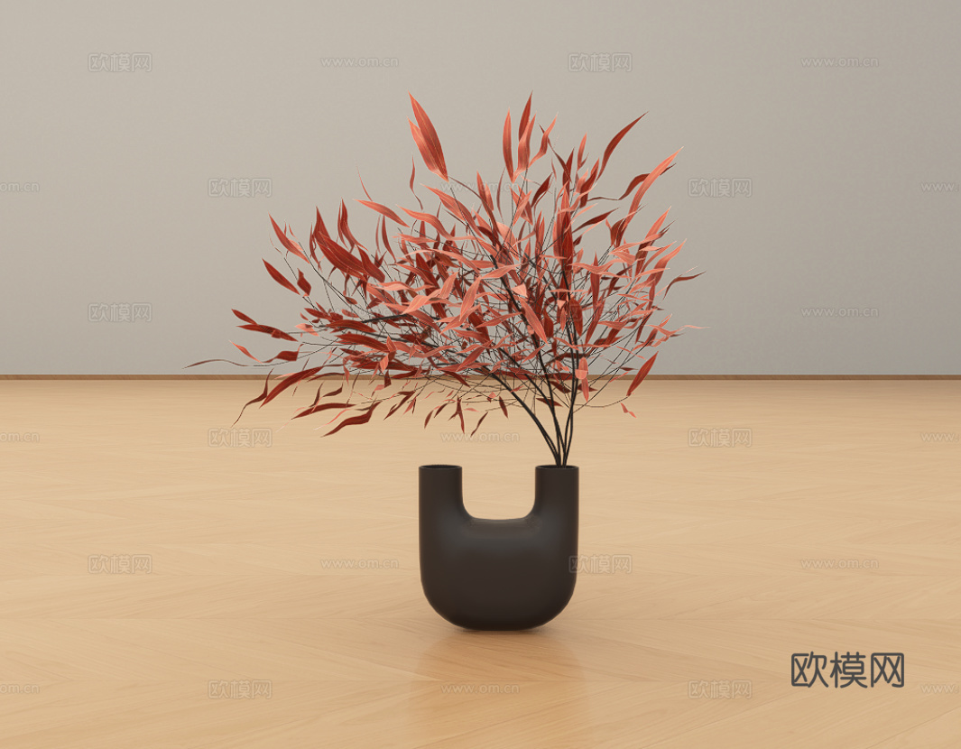 花瓶枯枝su模型
