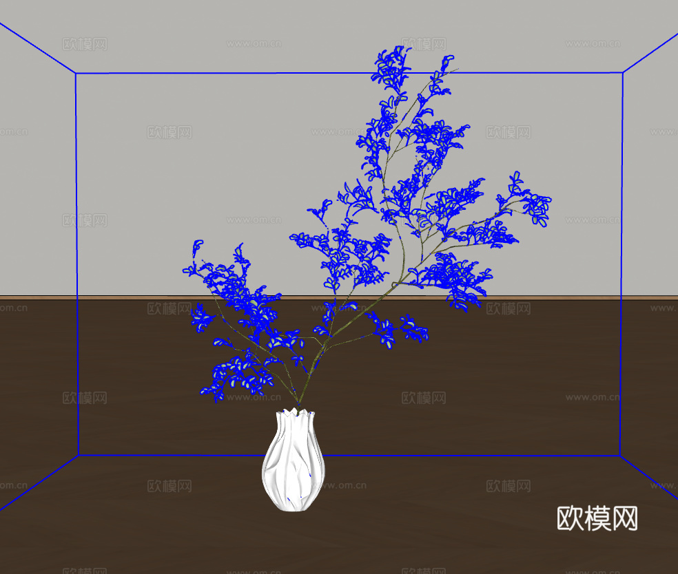 花瓶绿植su模型