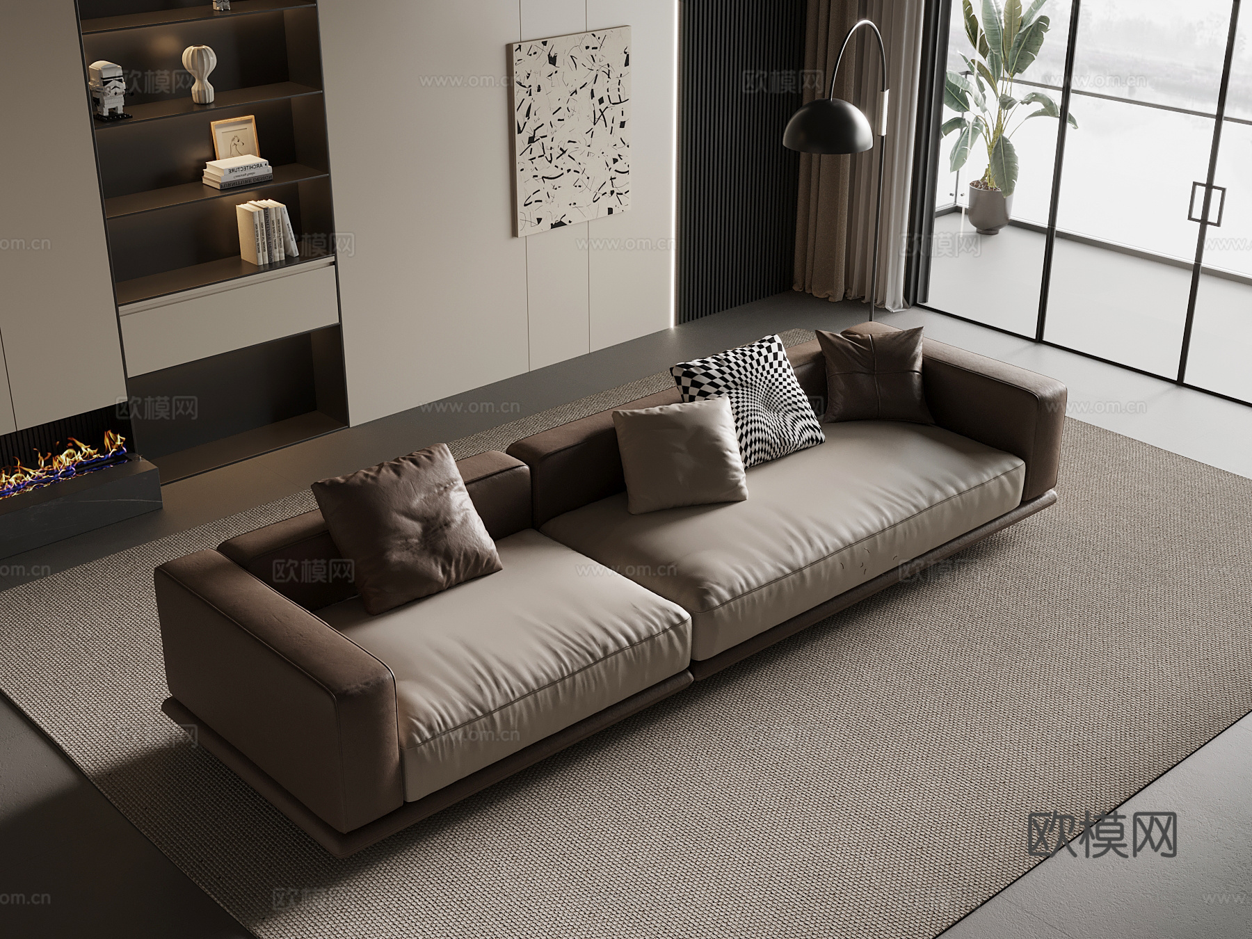 现代意式沙发3d模型下载