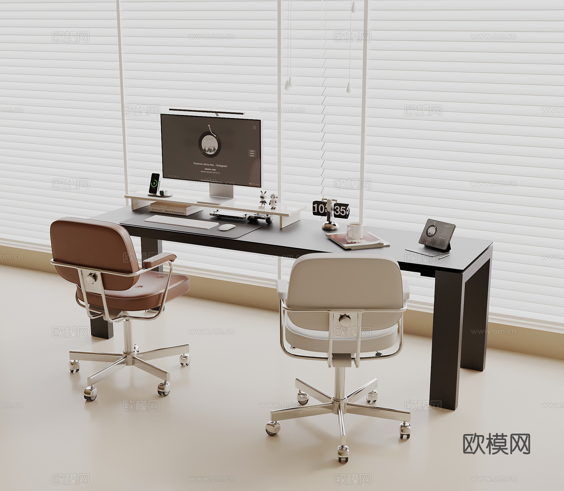 现代书桌椅su模型