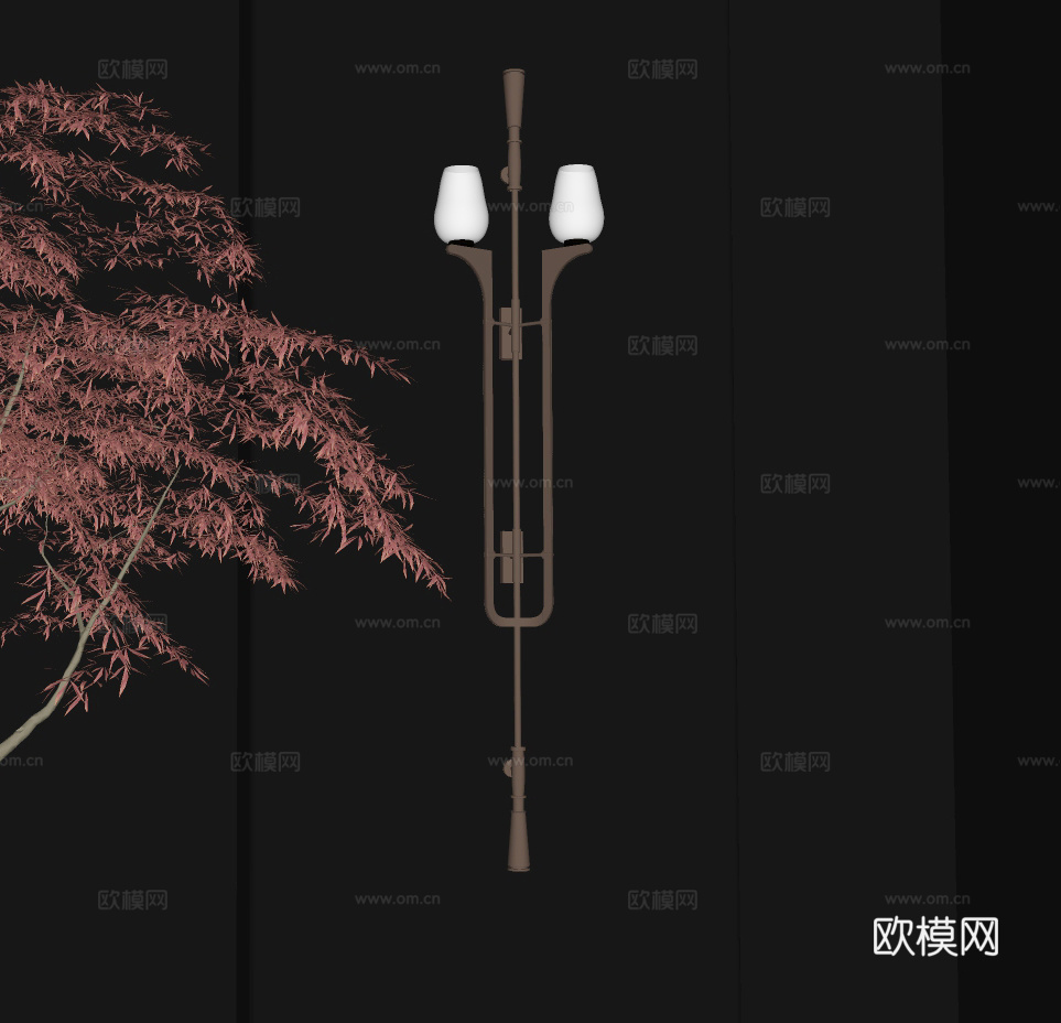 现代金属壁灯su模型