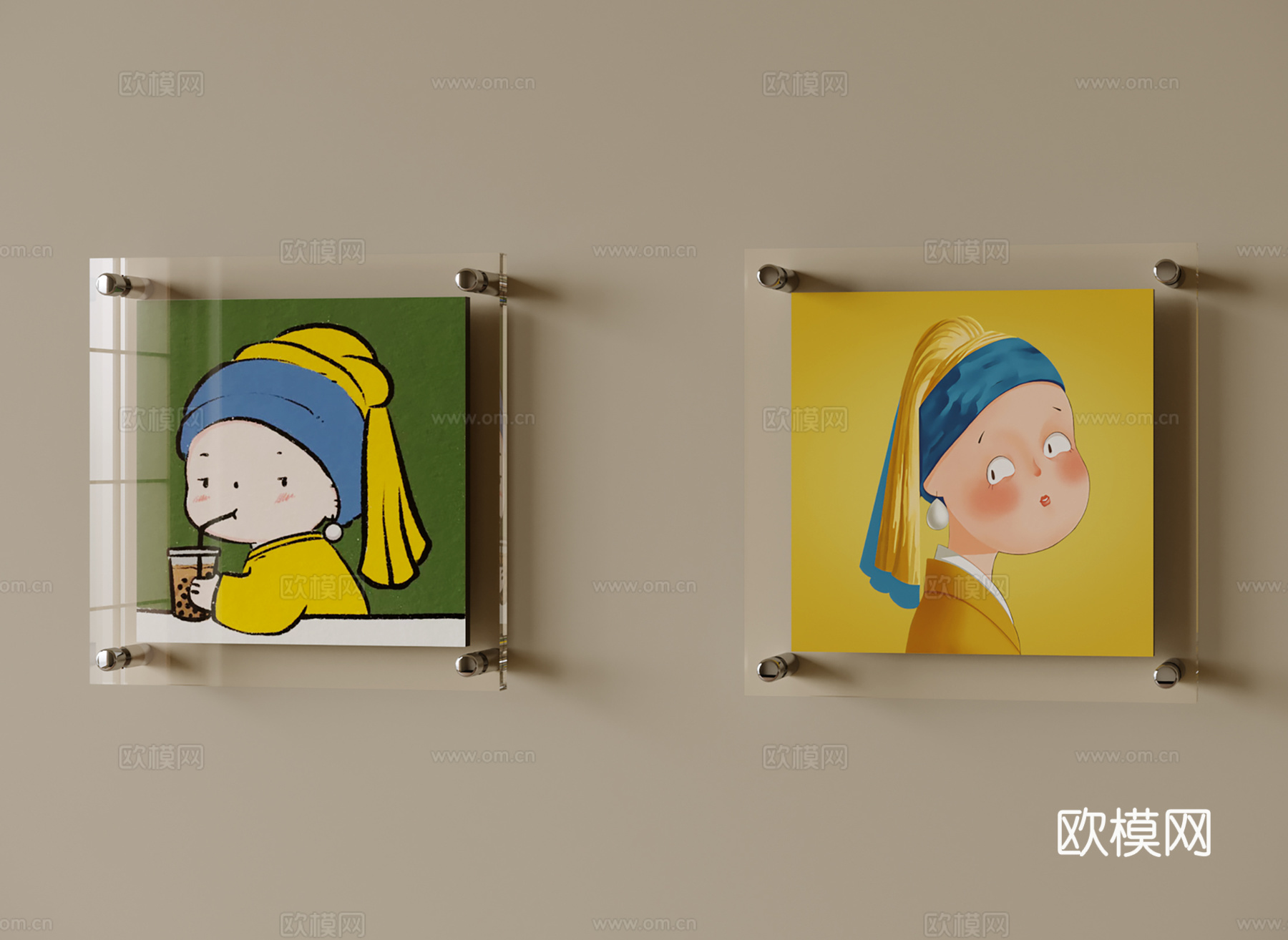 现代儿童挂画su模型