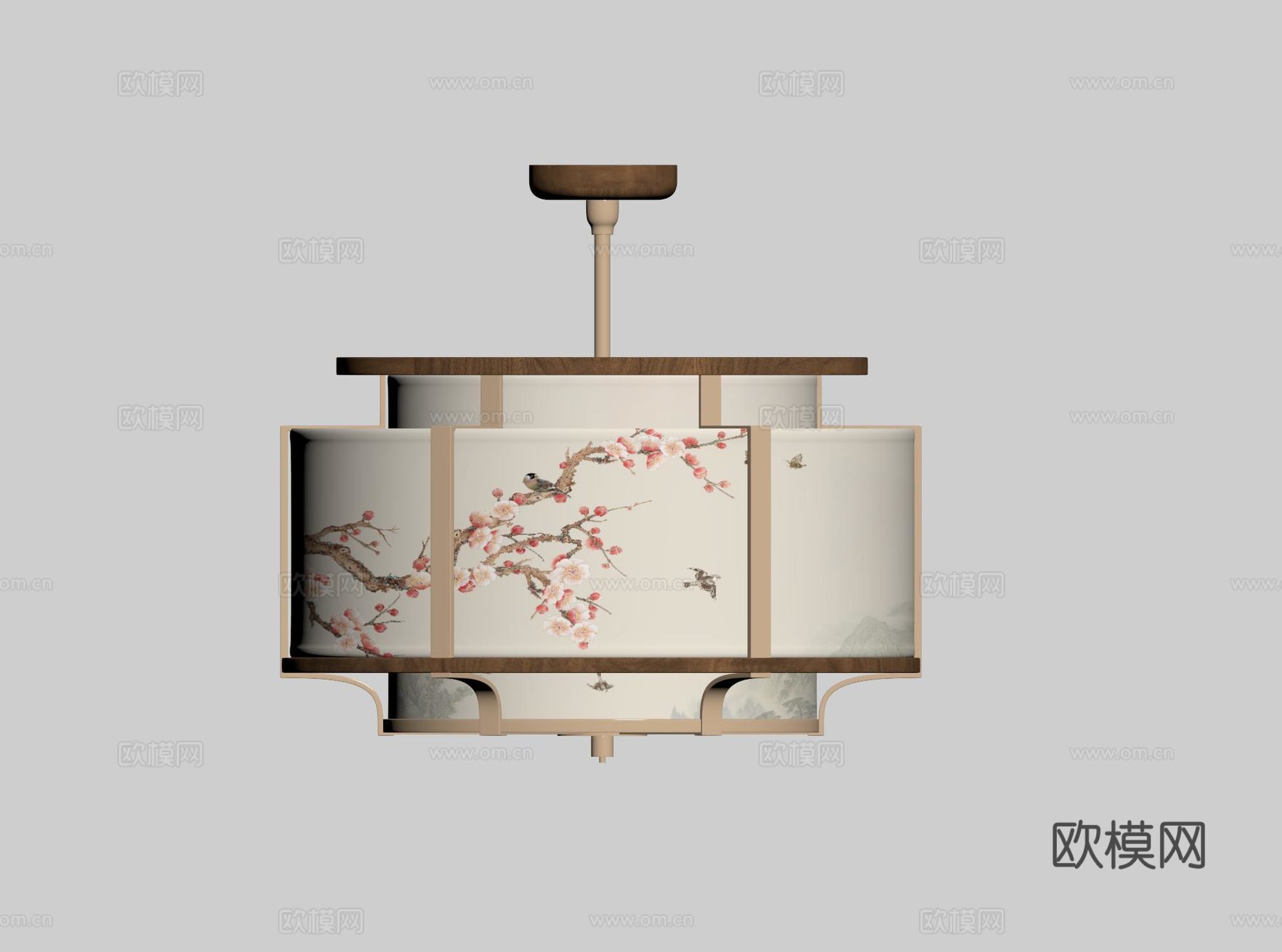 新中式吊灯 装饰灯su模型