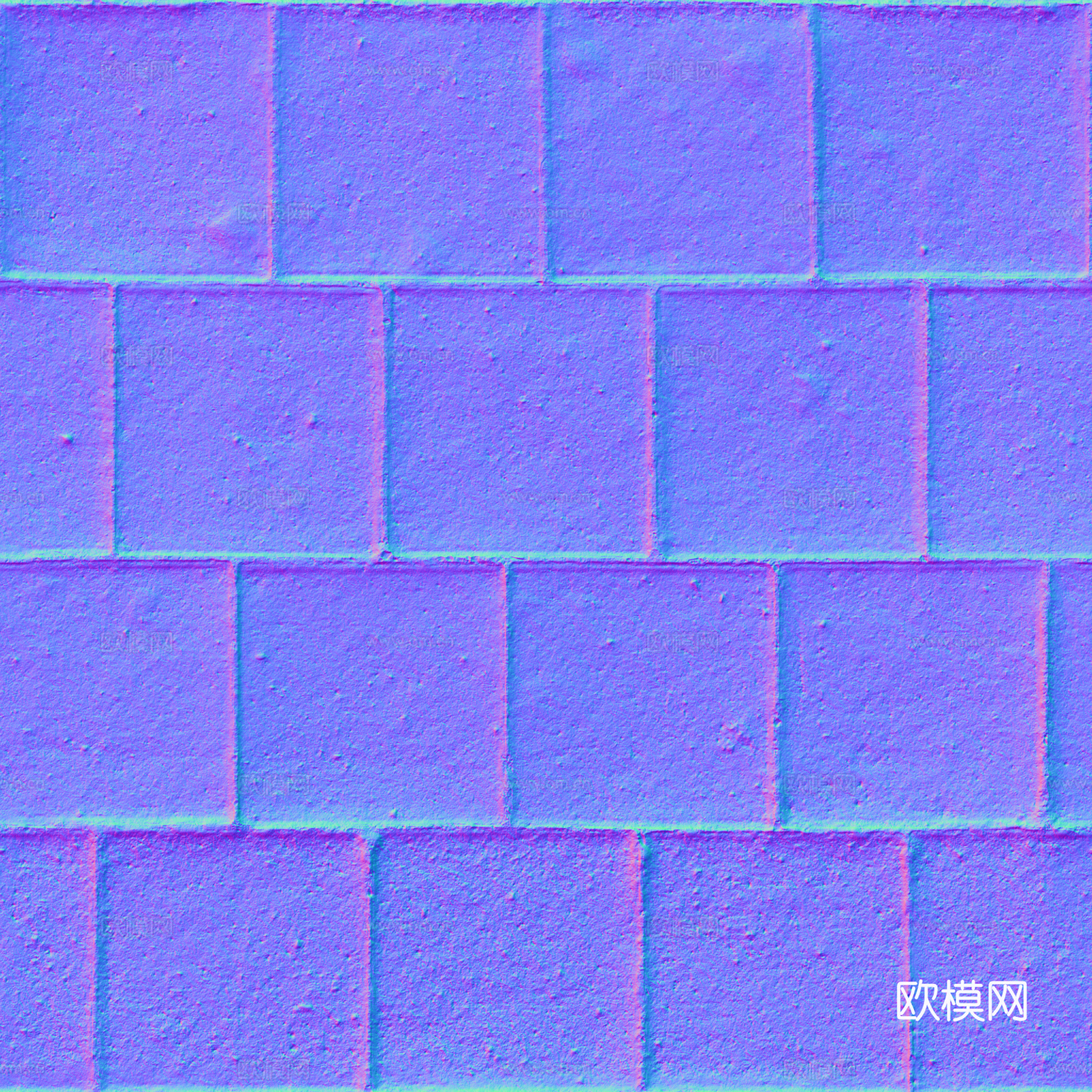 无缝地砖水泥砖铺路砖户外砖广场砖 PBR材质贴图 2k