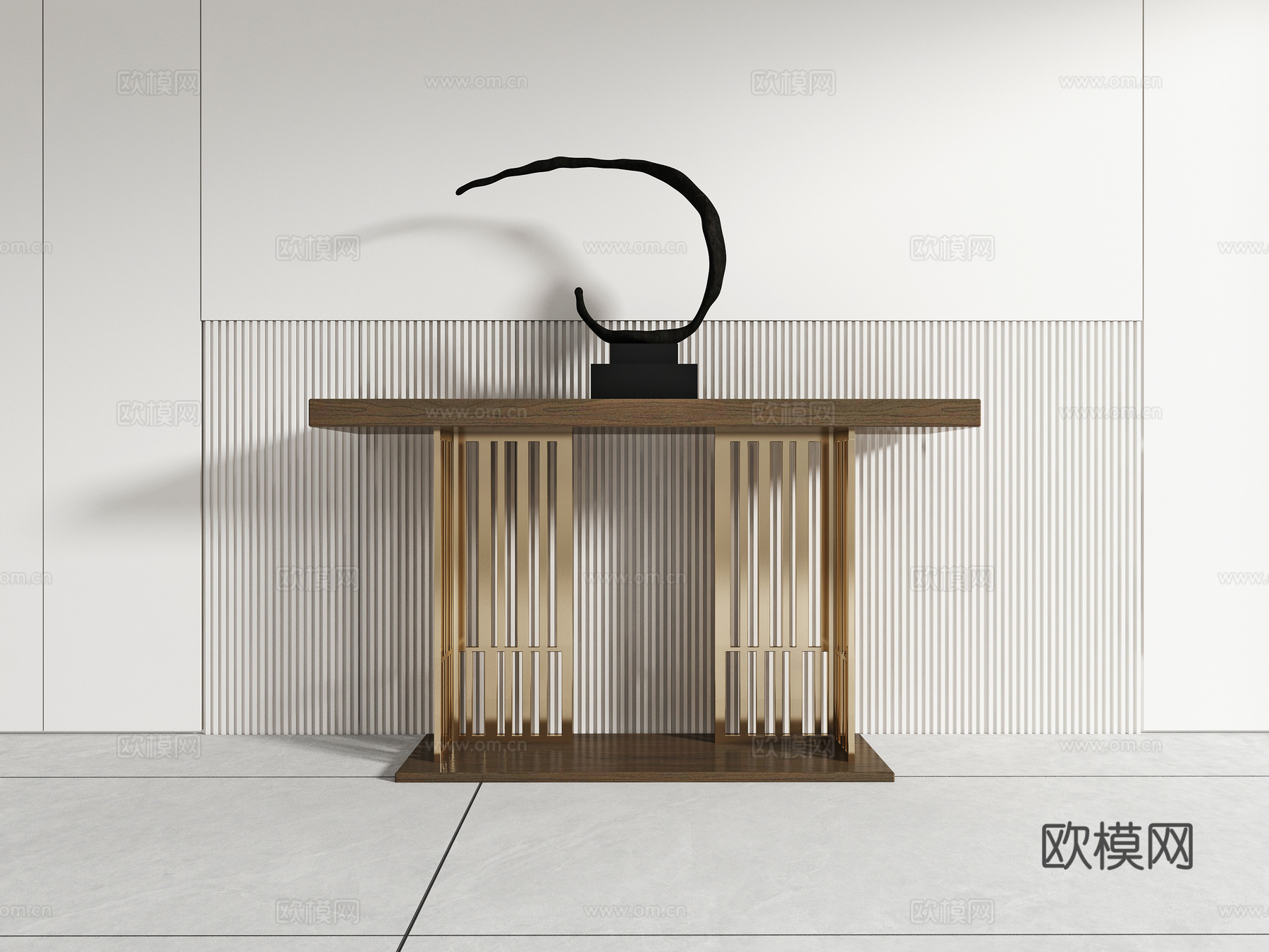 中式端景条案3d模型下载