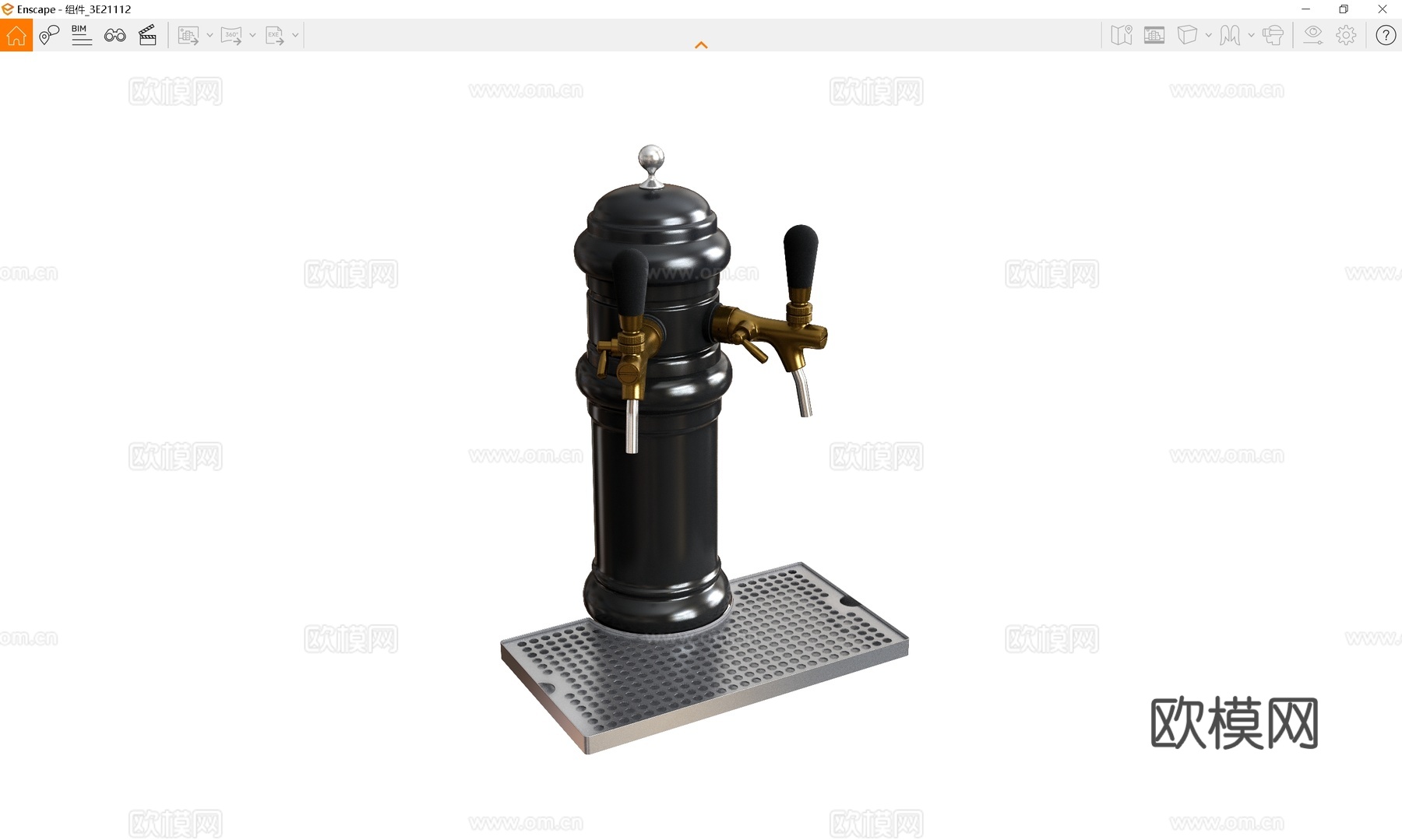 水龙头热水器   精酿酒桶su模型