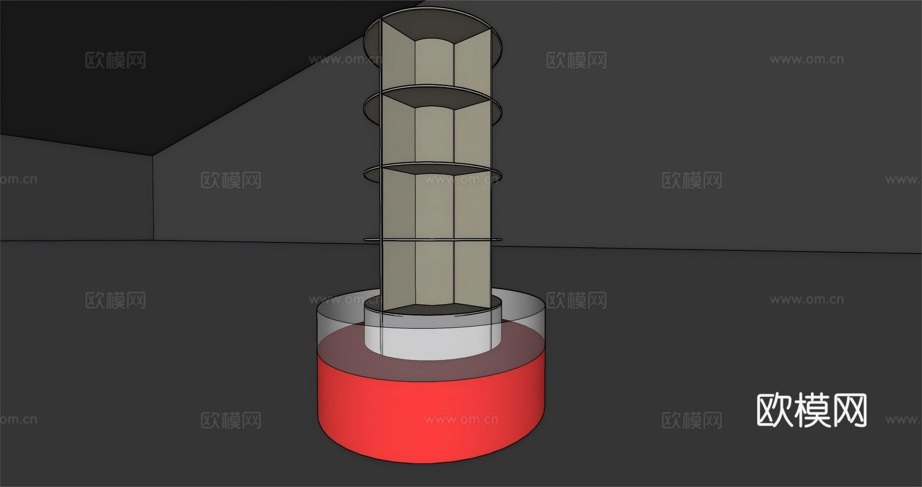 展示台 展架 圆弧展台su模型