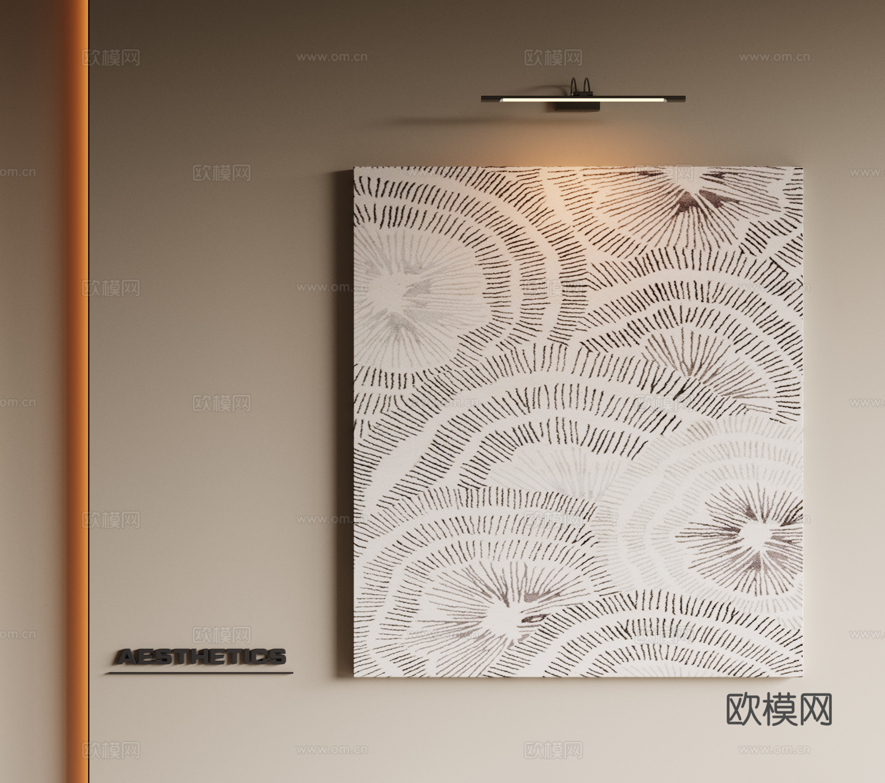 现代极简挂画 侘寂中古风挂画 奶油风装饰画 意式挂画 黑白灰su模型