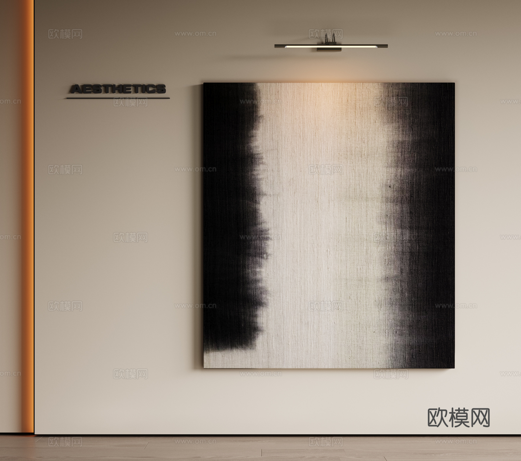 现代极简挂画 侘寂中古风挂画 奶油风装饰画 意式挂画 黑白灰su模型