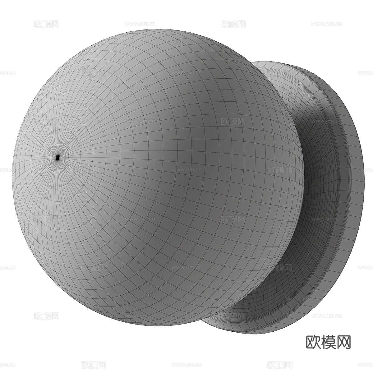 现代意式球形玻璃装饰壁灯3d模型下载（渲染图2）