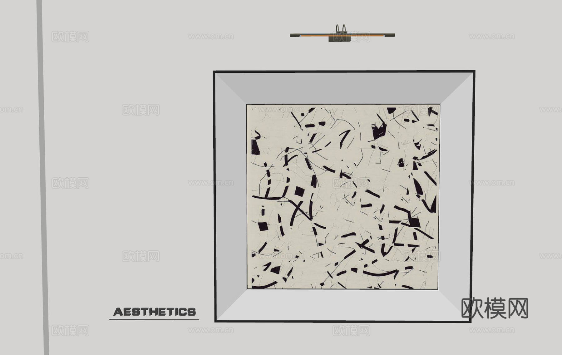 现代极简挂画 侘寂中古风挂画 奶油风装饰画 意式挂画 黑白灰su模型