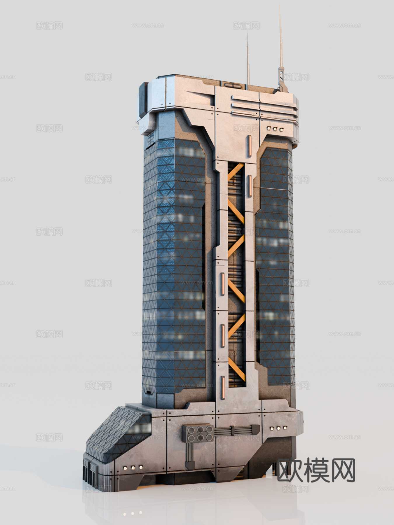 赛博朋克建筑 科幻建筑 商业街建筑 工业建筑 城市街道建筑su模型