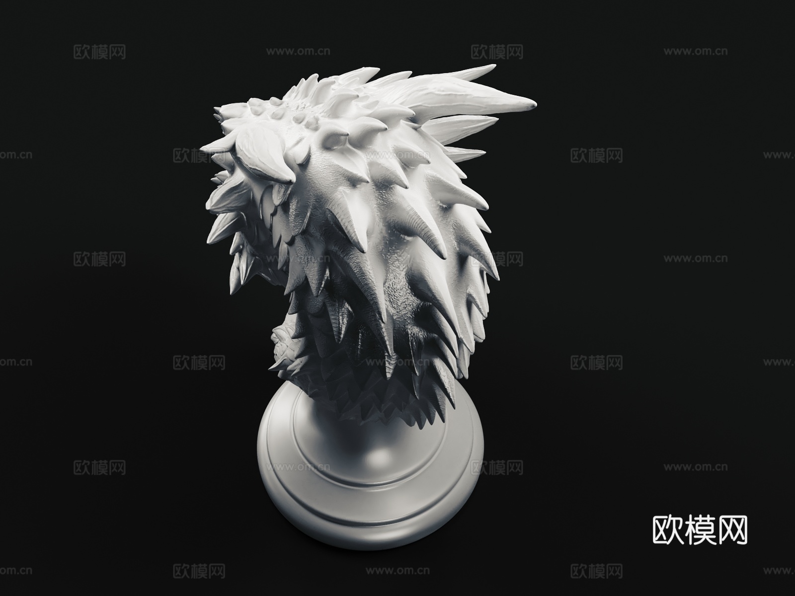 雕塑 巨龙 龙头 西方龙3d模型