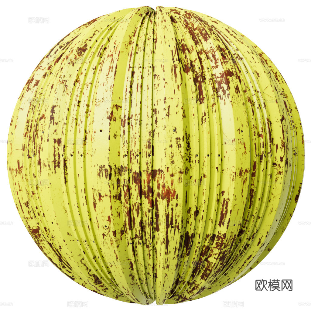无缝金属波纹板波浪板 PBR材质贴图 1k