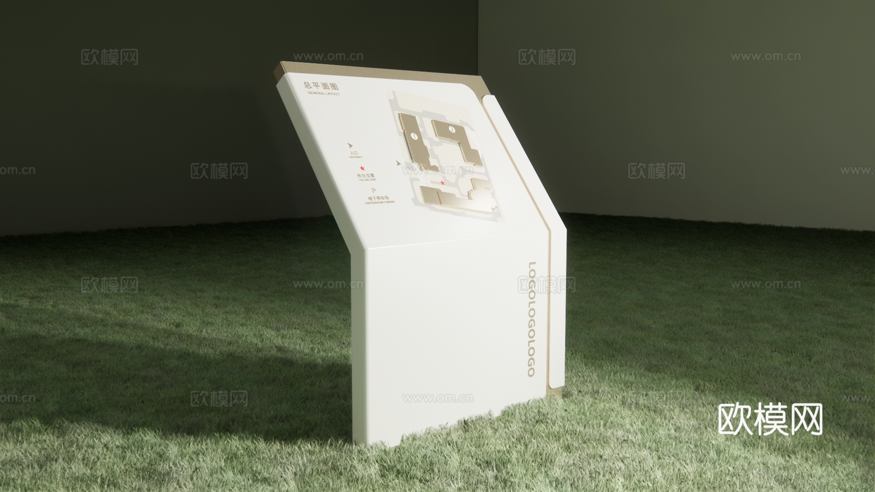 总平图 导视系统su模型