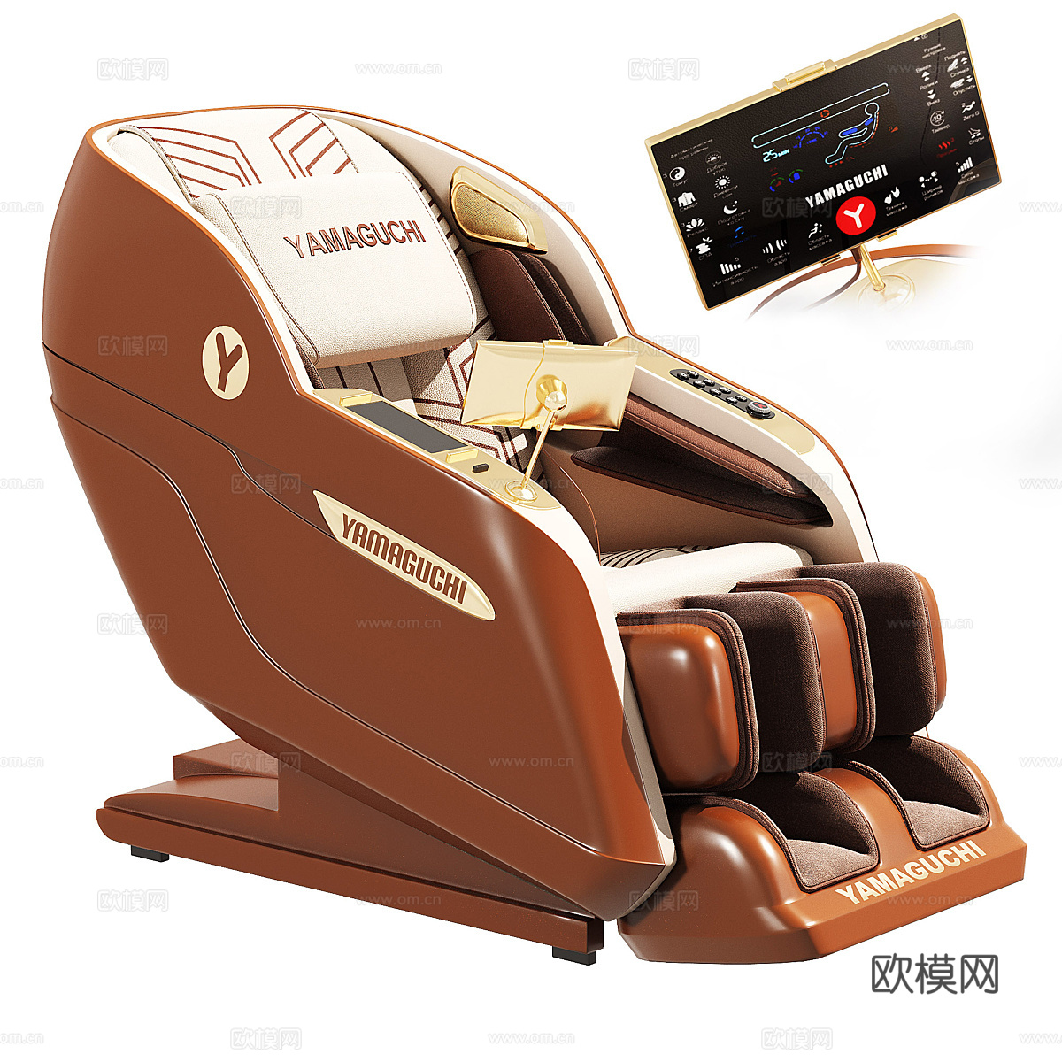 现代智能按摩椅 皮质按摩椅 电动按摩椅su模型
