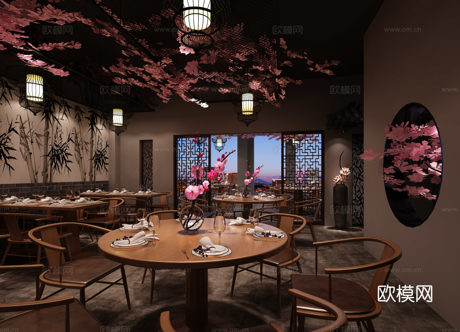 中式 主题 古窑 餐饮 花海3d模型