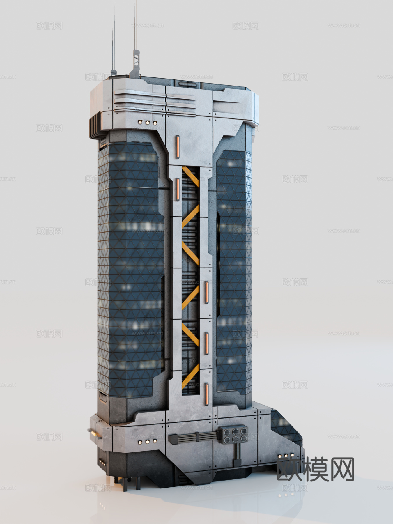 赛博朋克建筑 科幻建筑 商业街建筑 工业建筑 城市街道建筑su模型