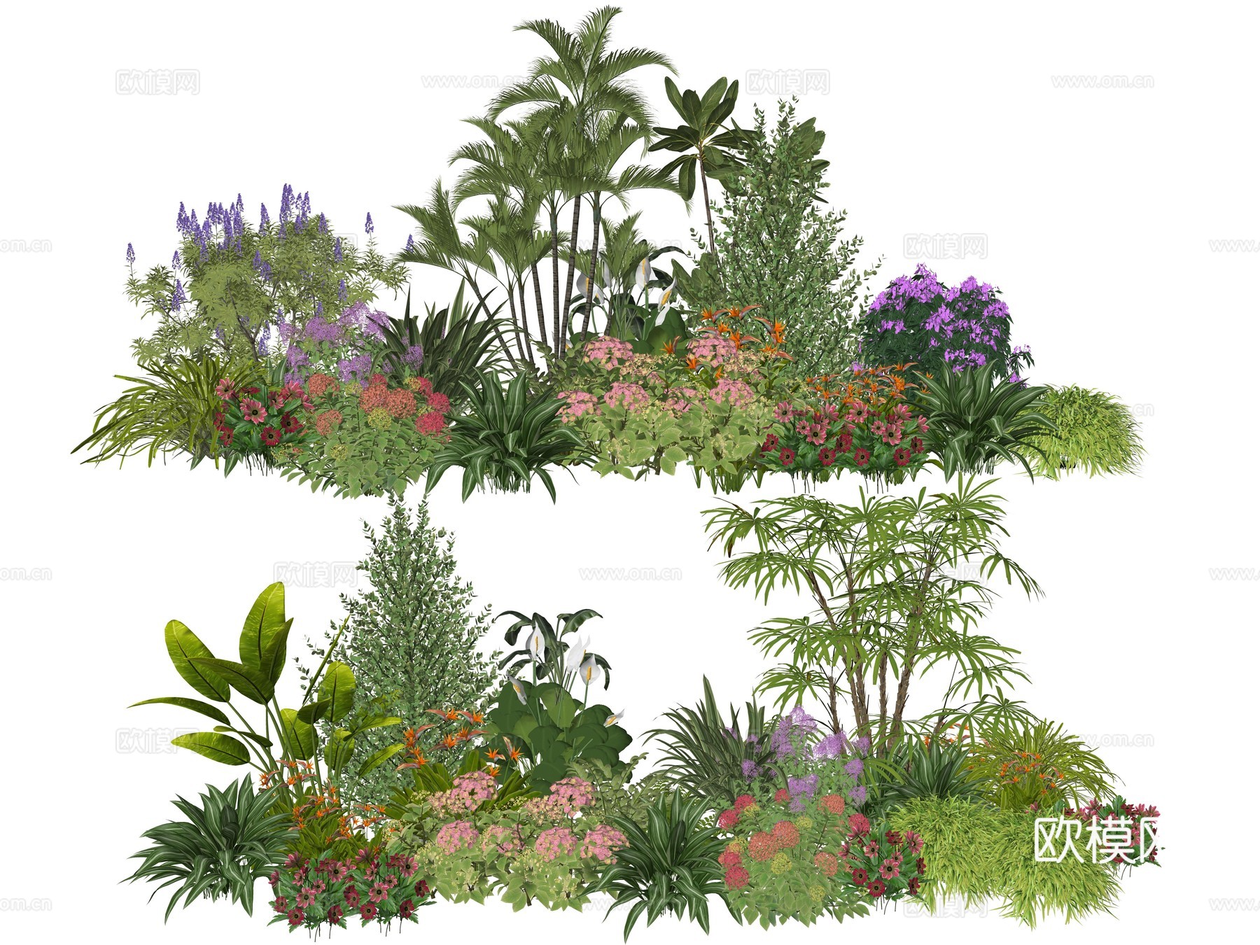 现代庭院植物景观su模型