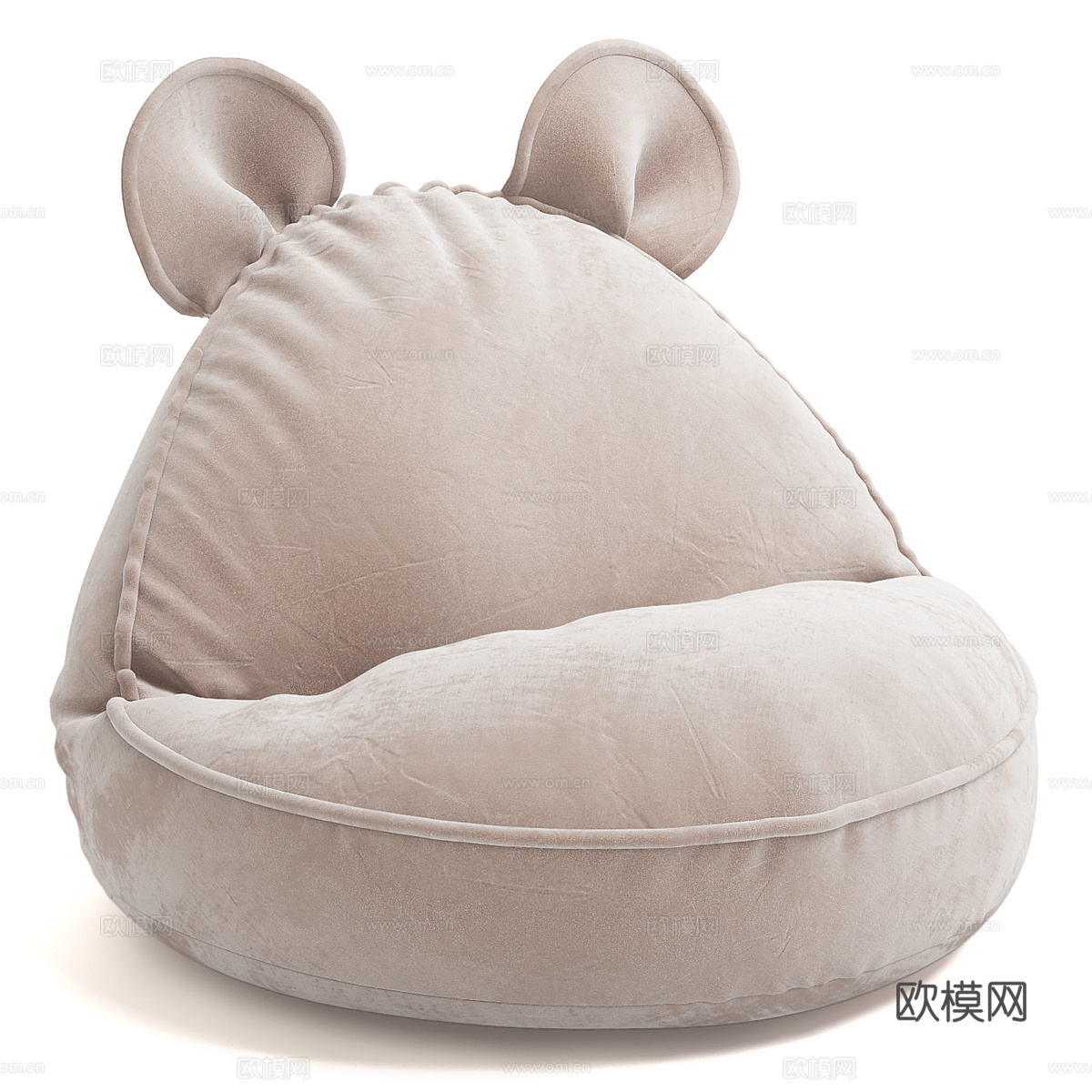 现代奶油风 Wigiwama 豆袋椅3d模型下载（渲染图1）