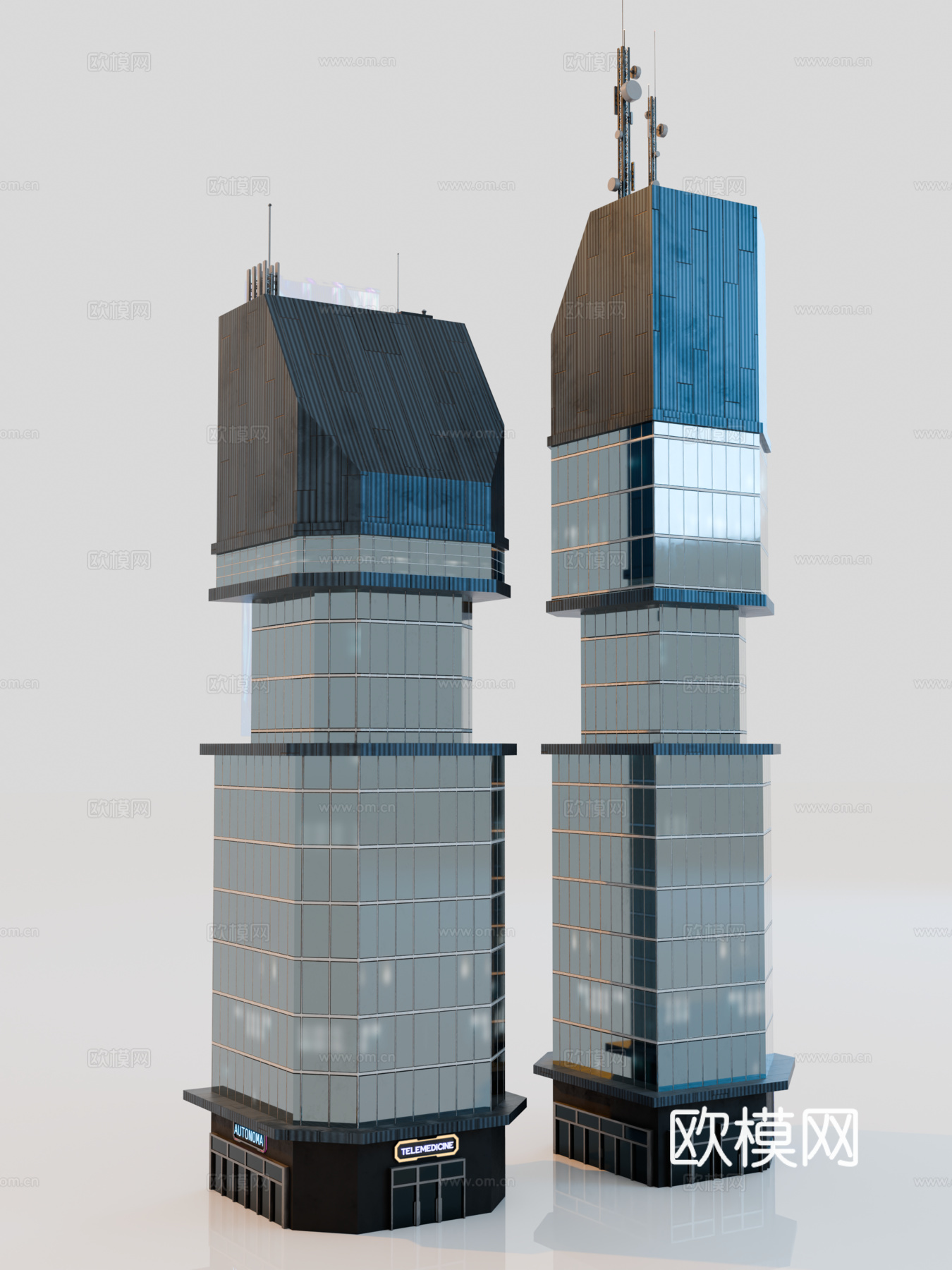 赛博朋克建筑 科幻建筑 商业街建筑 工业建筑 城市街道建筑su模型