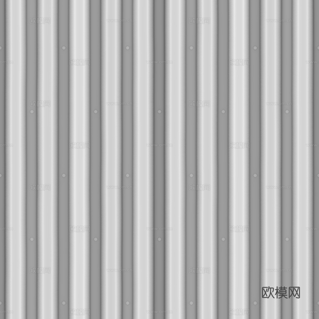 无缝金属波纹板波浪板 PBR材质贴图 1k