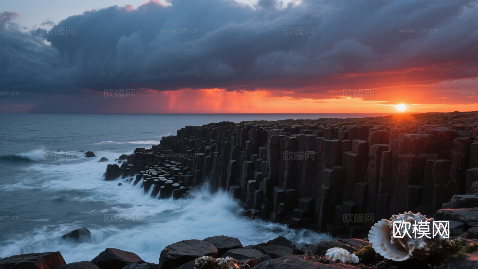 风景 黄昏 夕阳 海边