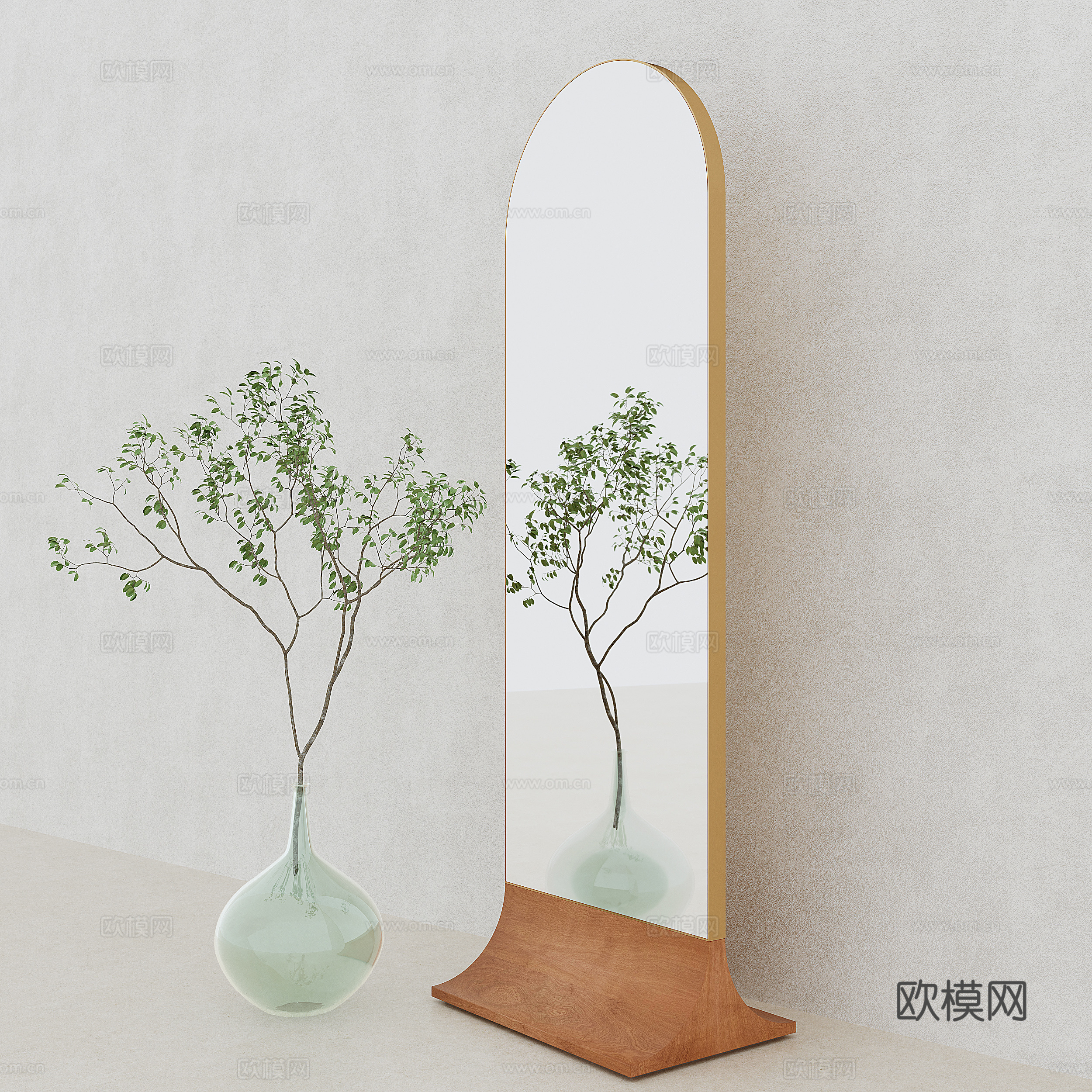 中古风试衣镜3d模型下载