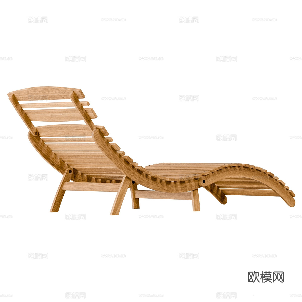 新中式户外木质可折叠躺椅3d模型下载（渲染图5）