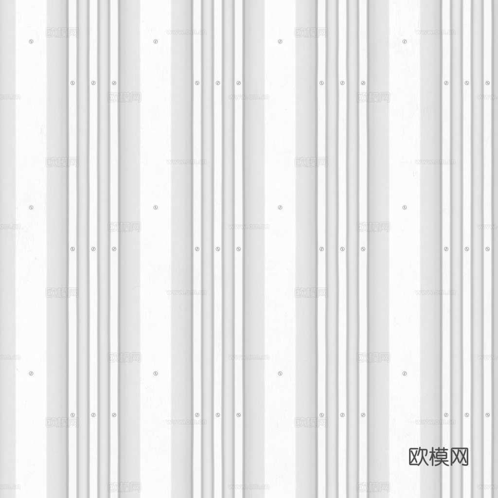 无缝金属波纹板波浪板 PBR材质贴图 1k