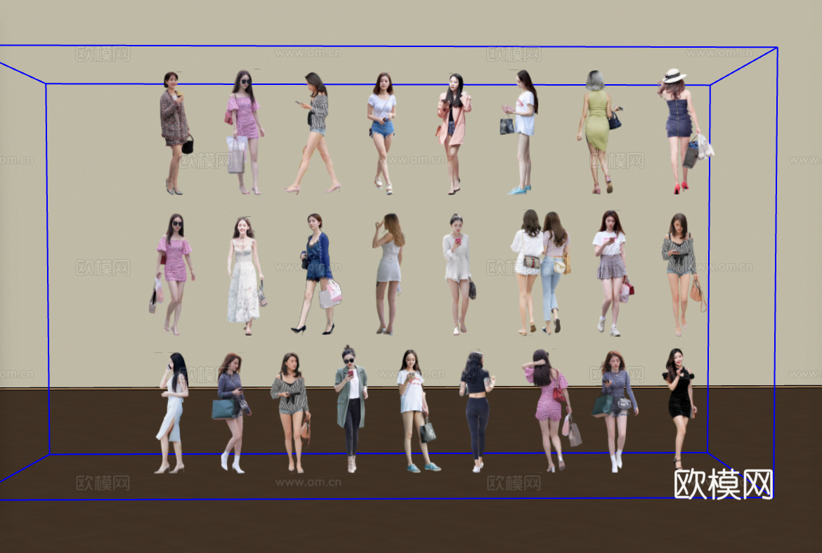 女人组合su模型
