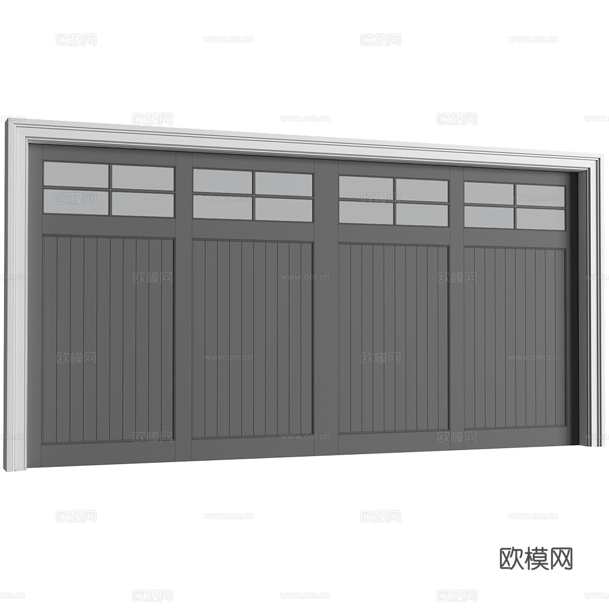 经典风格自动车库门。车库门3d模型下载