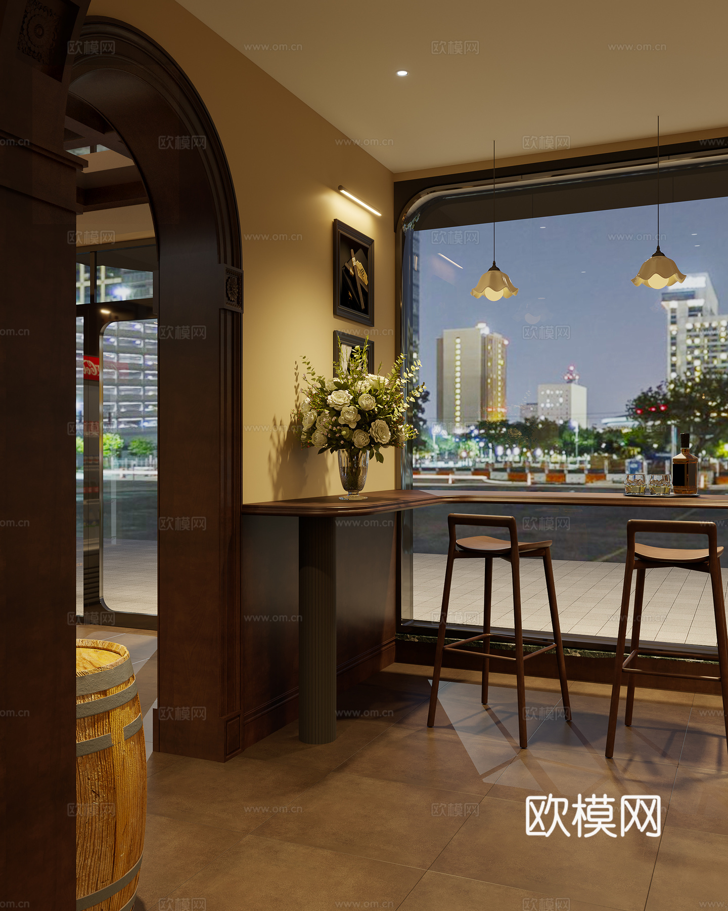 美式复古雪茄店3d模型