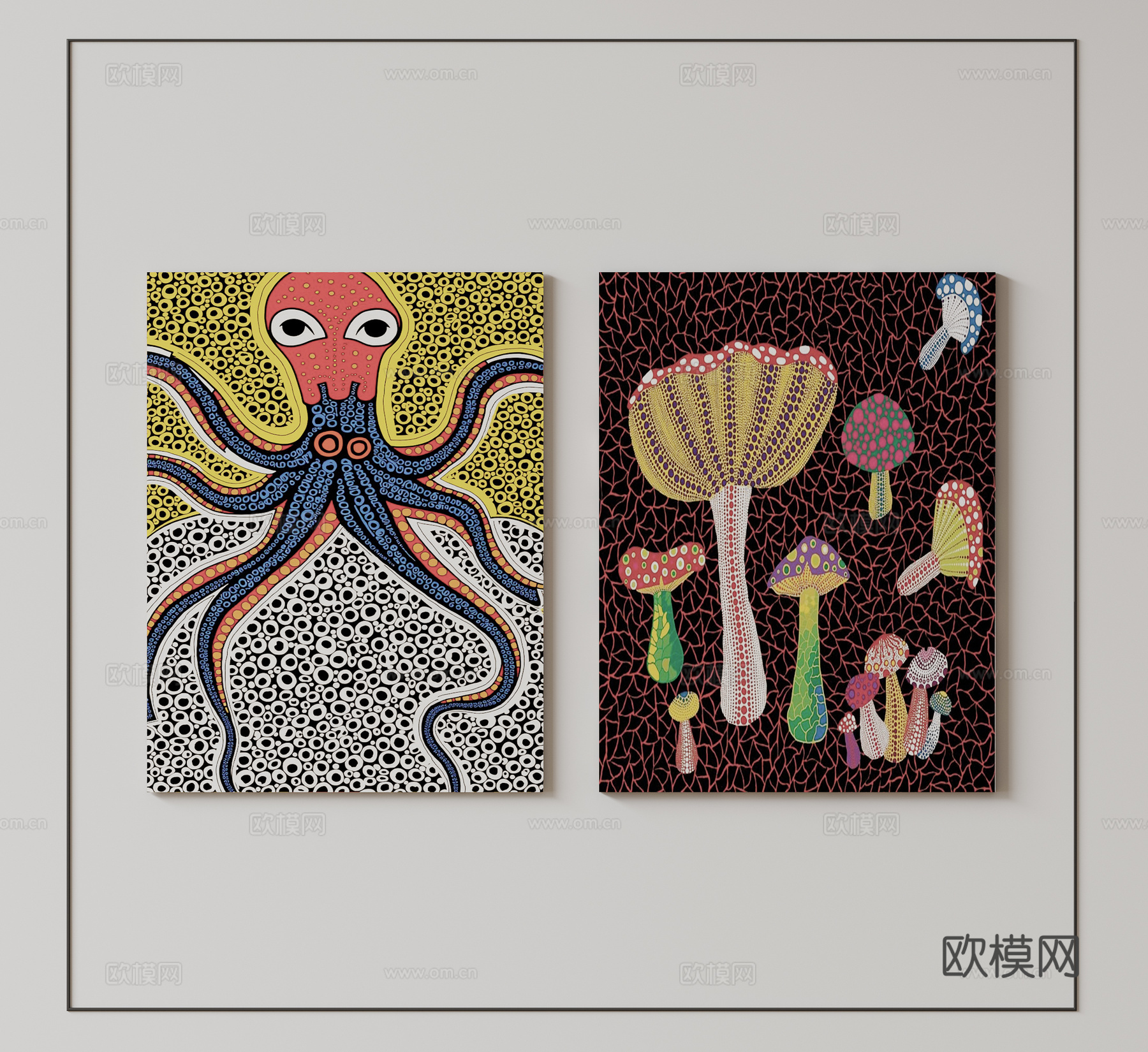 现代极简挂画 侘寂中古风挂画 奶油风装饰画 意式挂画 黑白灰su模型