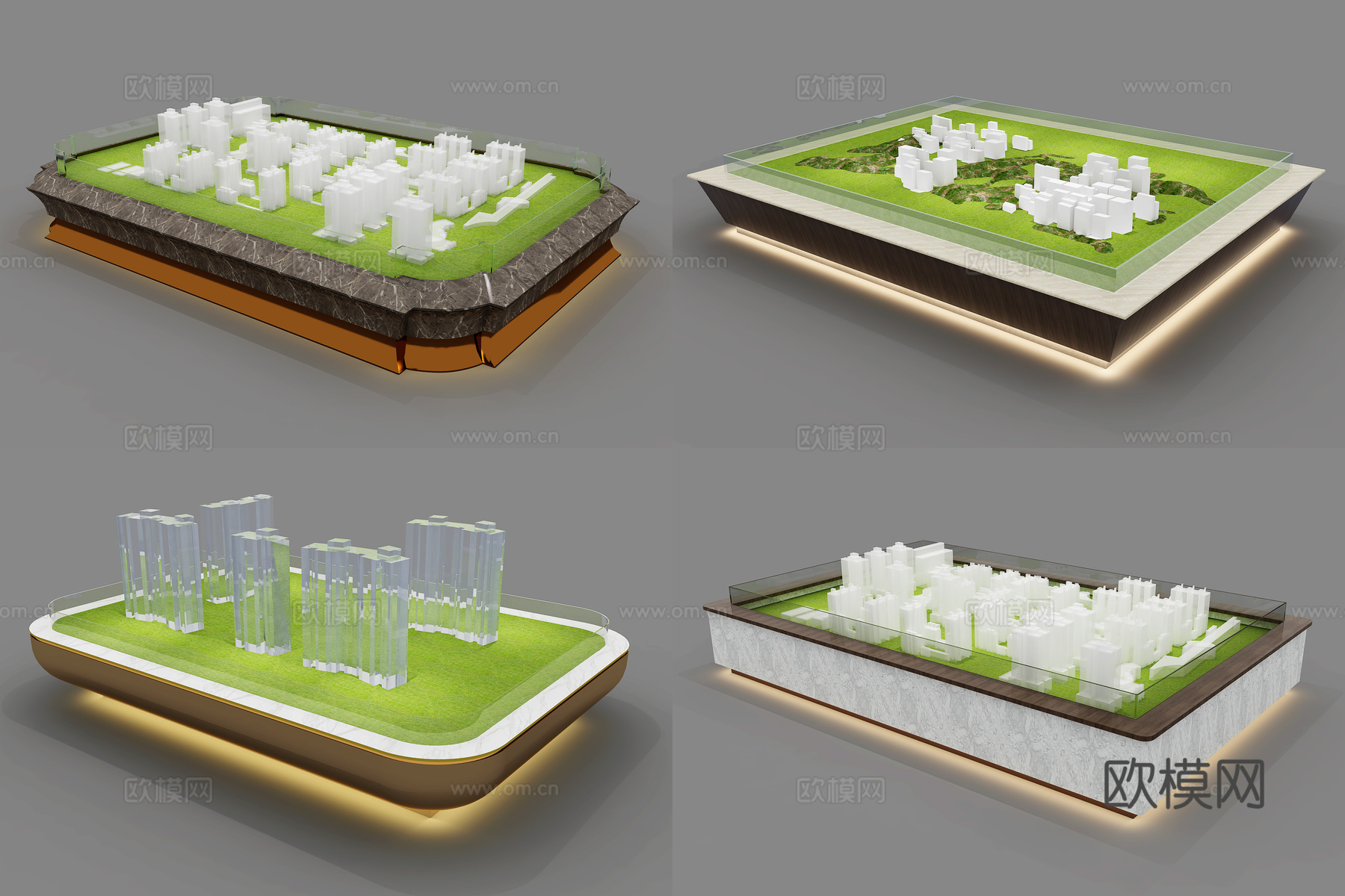 现代沙盘 后现代沙盘 简欧沙盘 中式沙盘 草坪 售楼处沙3d模型