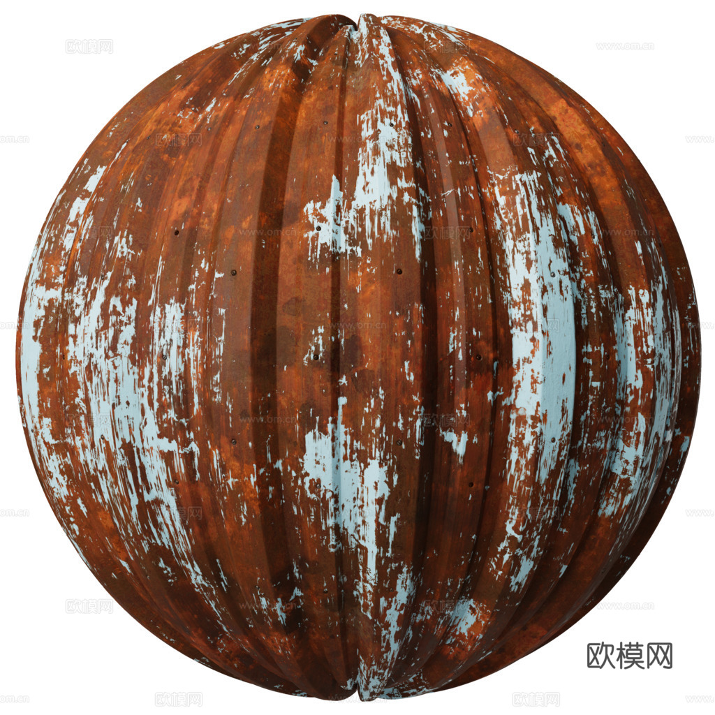 无缝金属波纹板波浪板 PBR材质贴图 2k