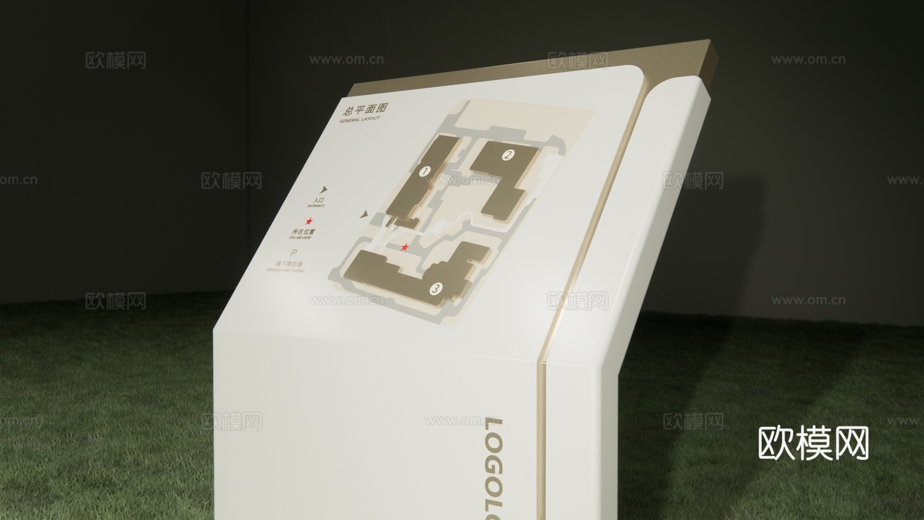 总平图 导视系统su模型