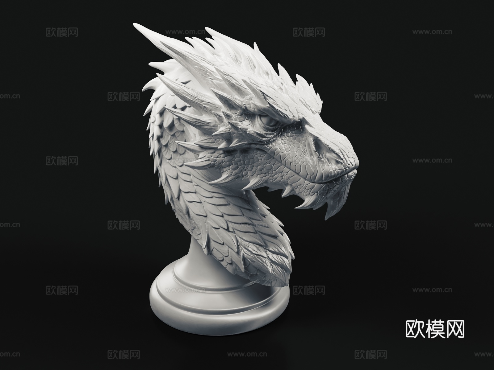 雕塑 巨龙 龙头 西方龙3d模型