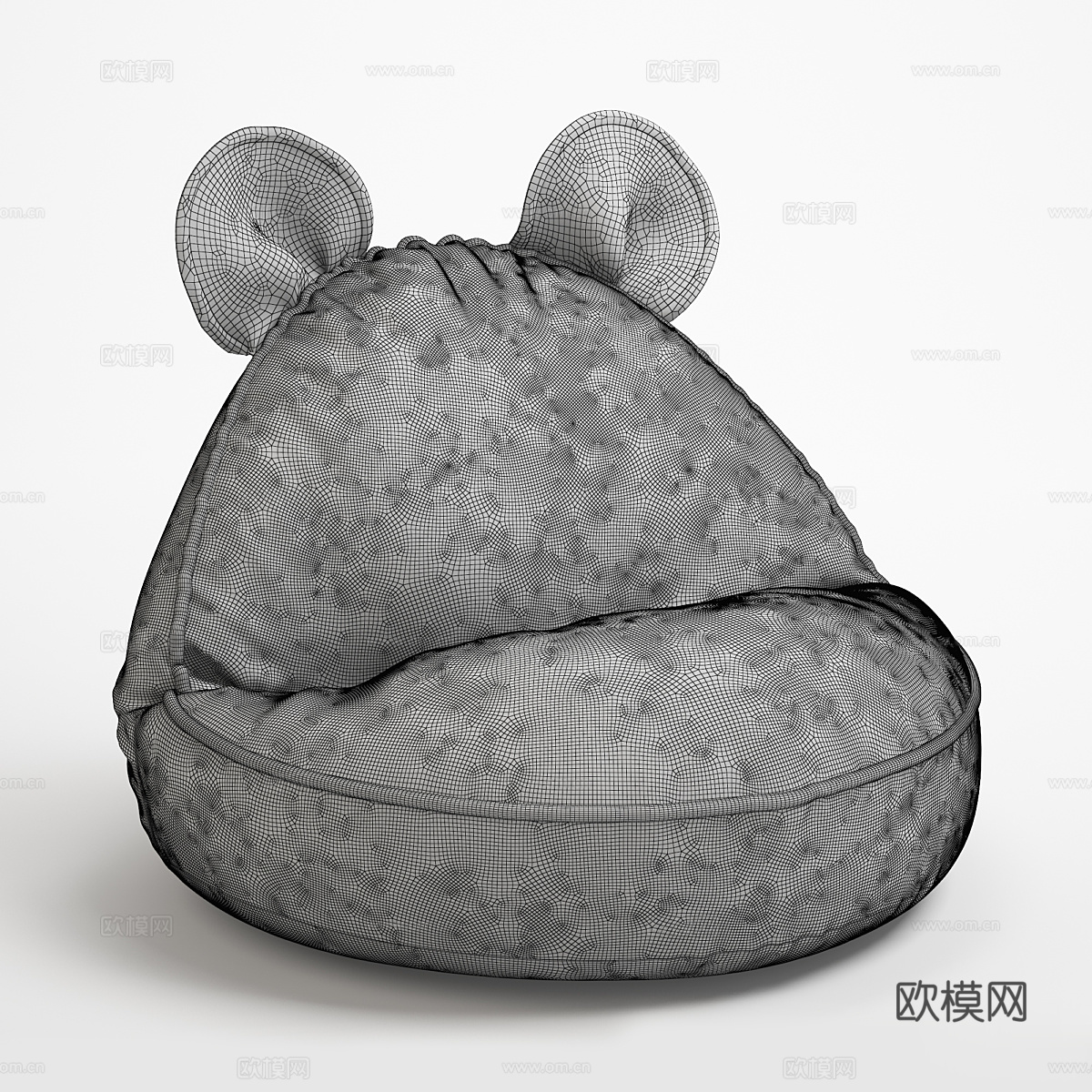 现代奶油风 Wigiwama 豆袋椅3d模型下载（渲染图2）