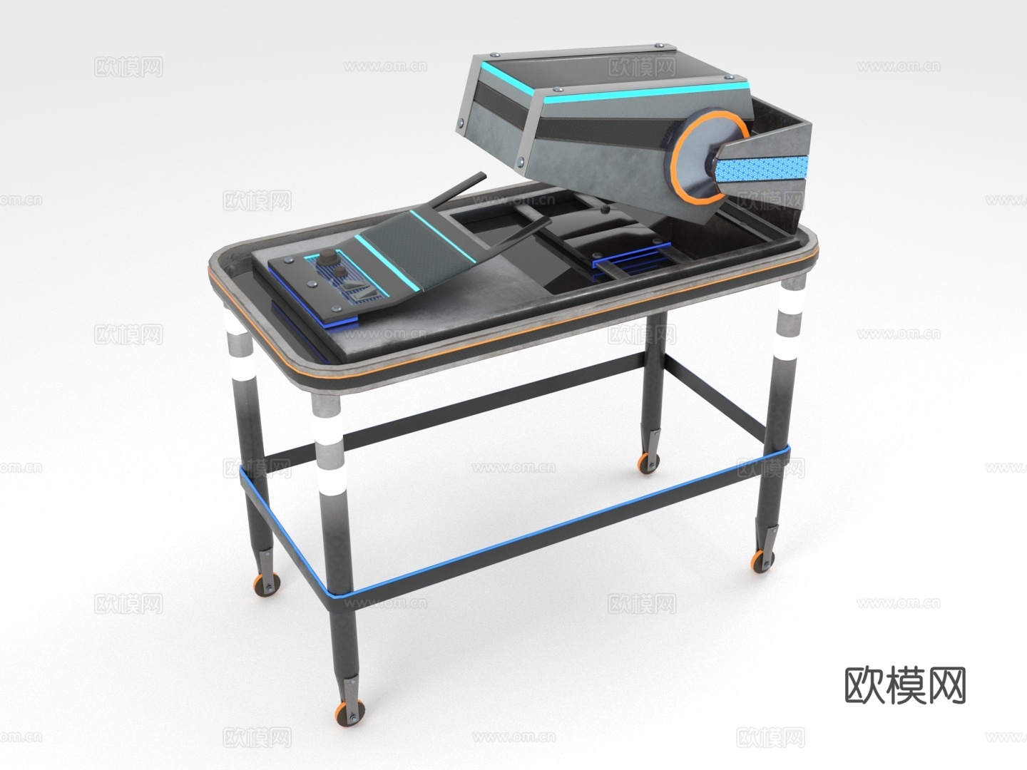 工作台 工业设备 多功能操作台 机械臂工作站 智能控制台3d模型下载（渲染图1）