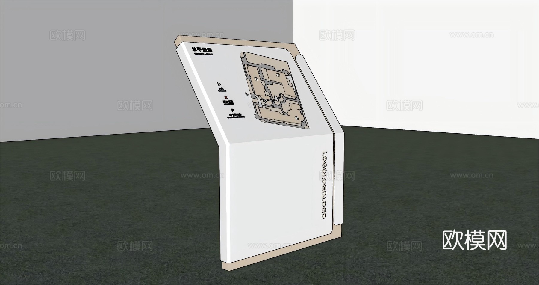 总平图 导视系统su模型