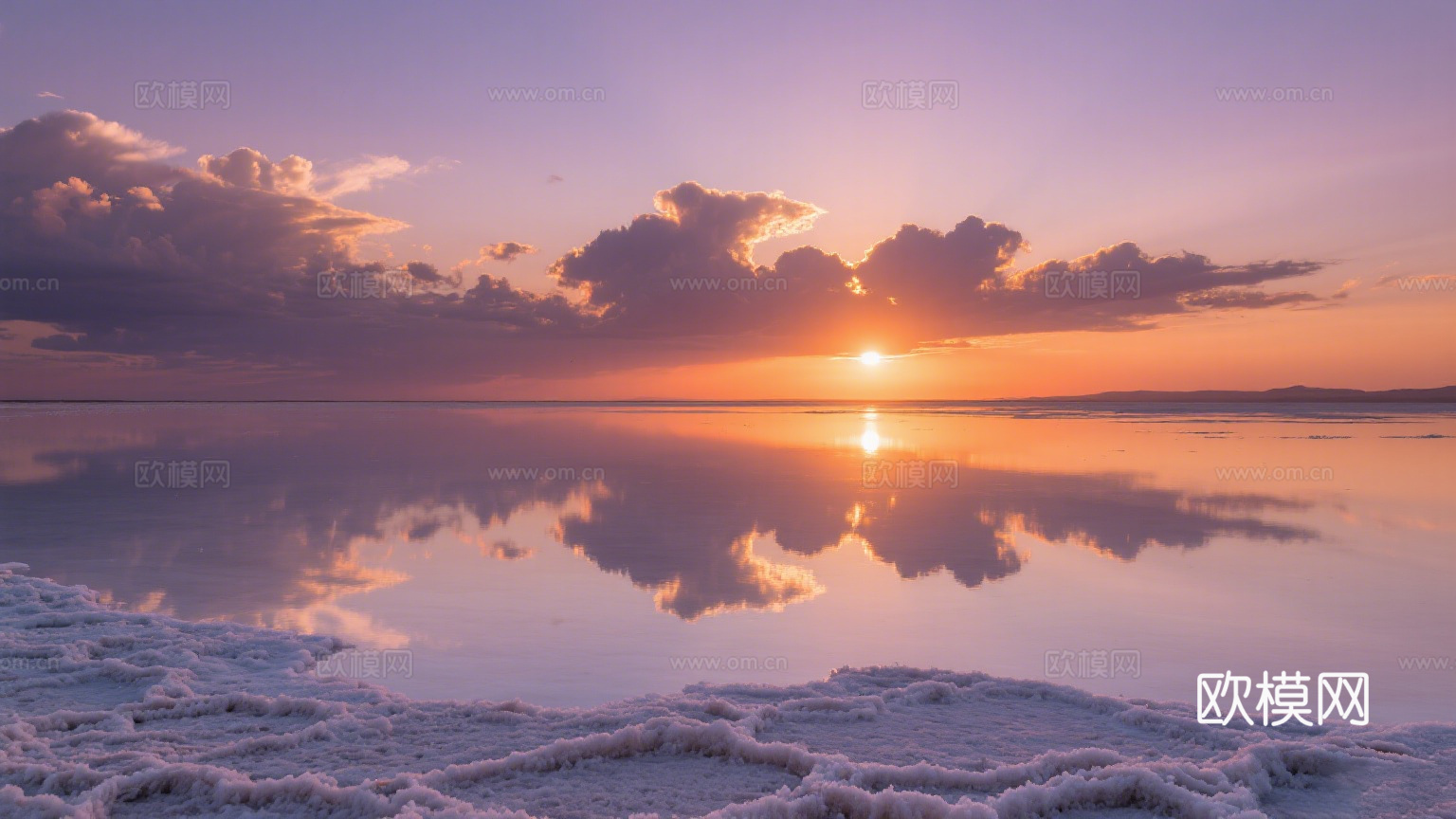 风景 黄昏 夕阳 湖面