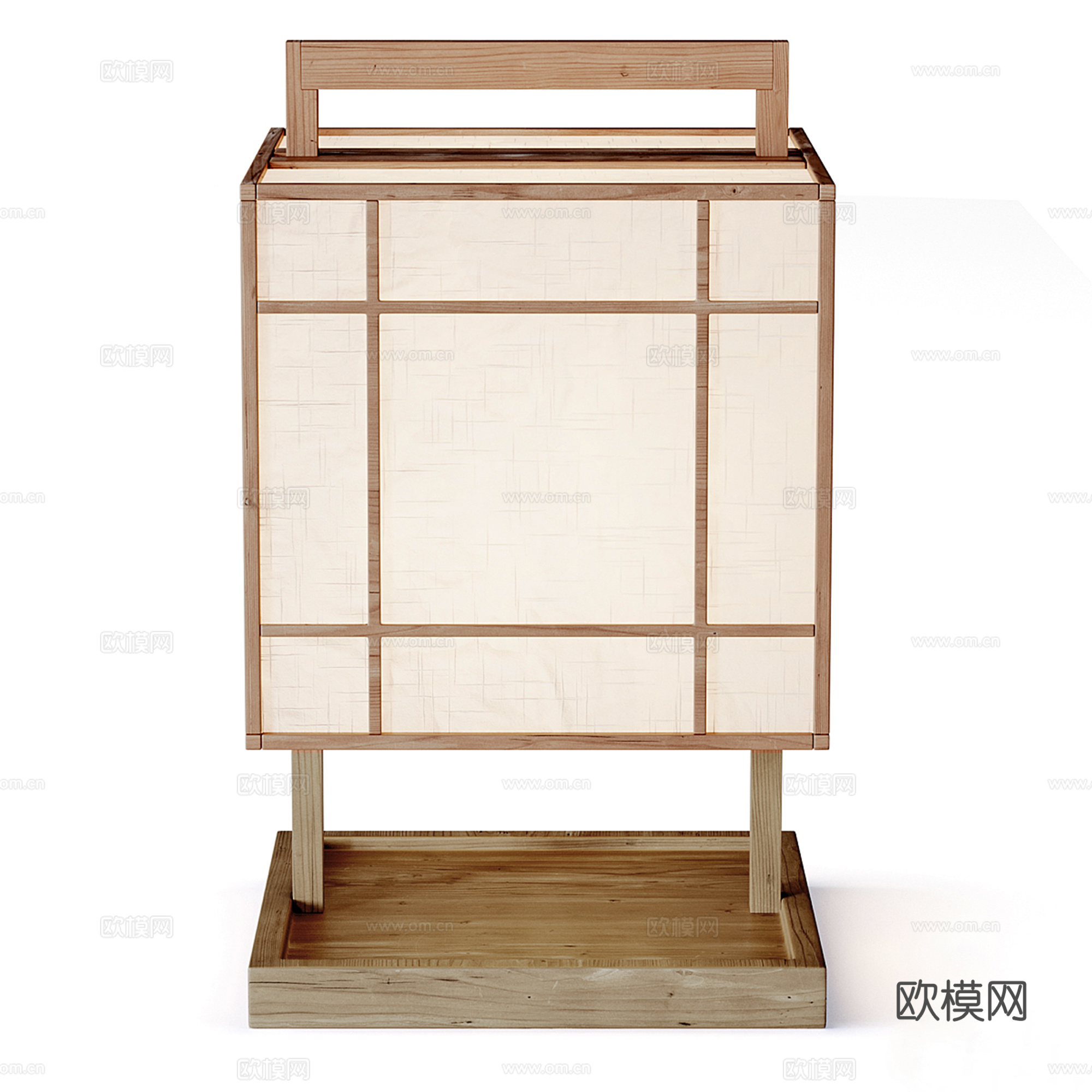 木质台灯 地灯 景观灯su模型