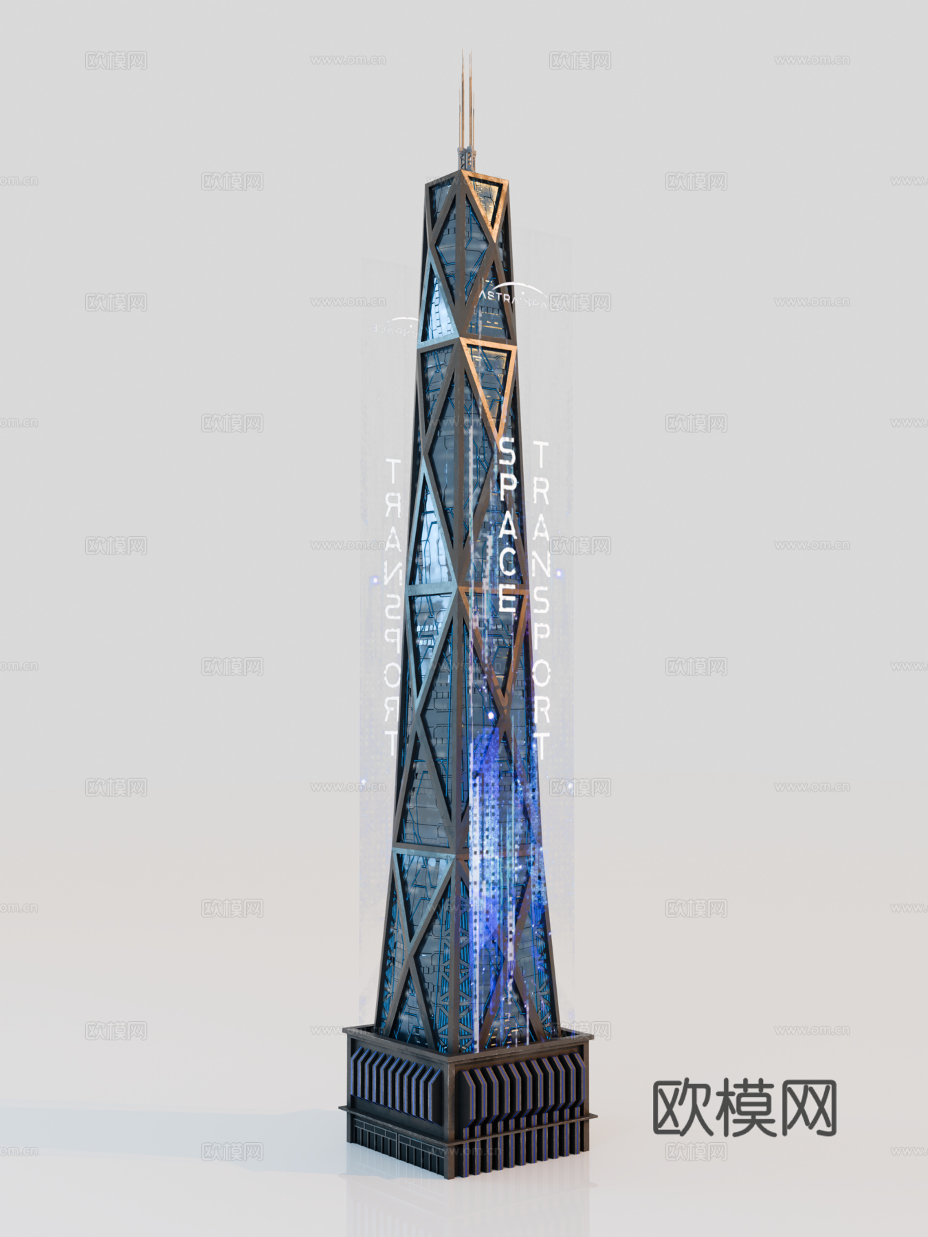 赛博朋克建筑 科幻建筑 商业街建筑 工业建筑 城市街道建筑su模型