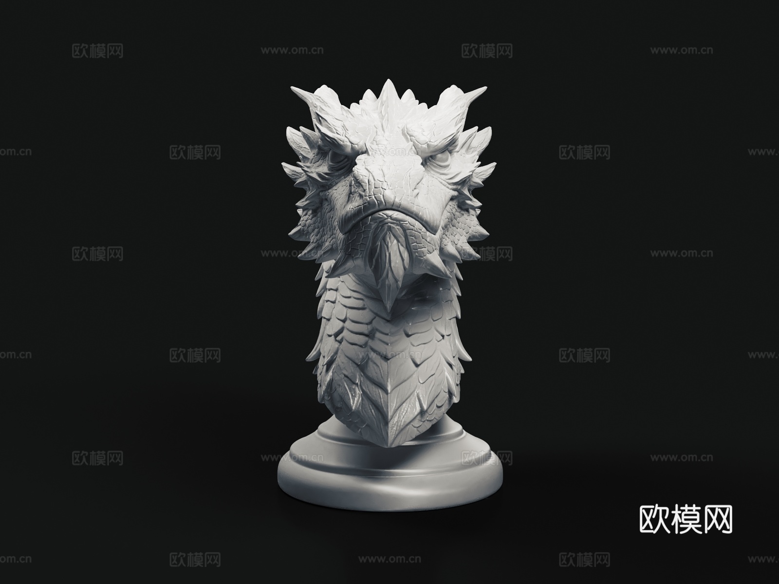 雕塑 巨龙 龙头 西方龙3d模型